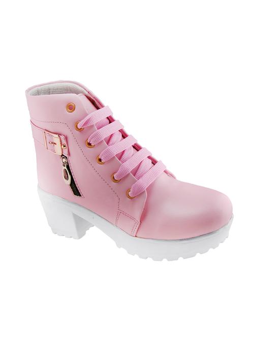 pink ankle lace up  boots - 16421940 - Very Small Image - 1