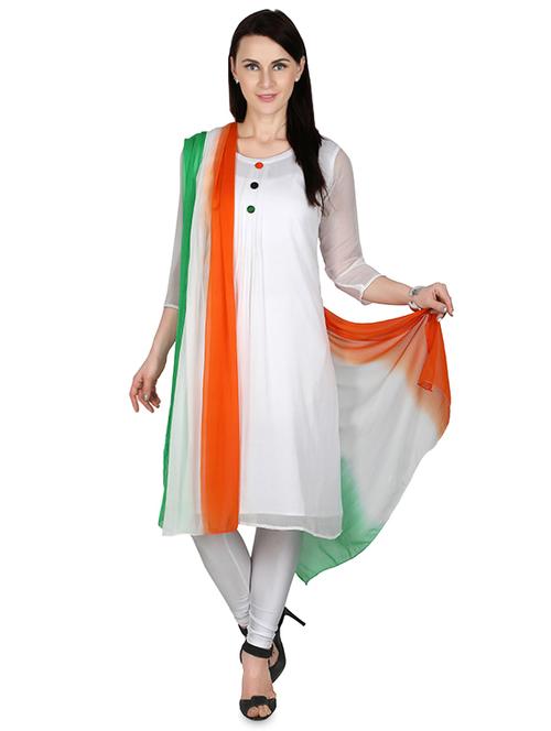 tricolor tie & dye dupatta - 16422215 - Very Small Image - 1
