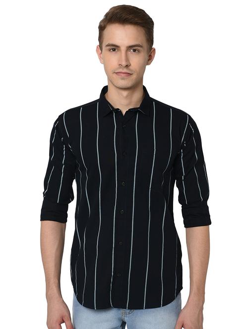 blue striped casual shirt - 16422529 - Very Small Image - 1