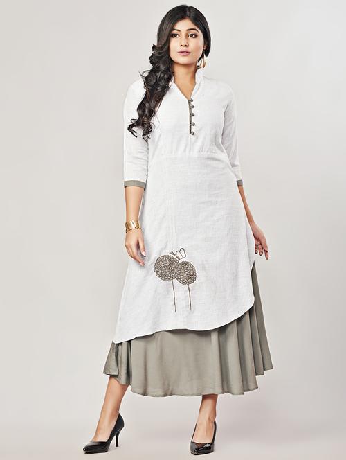 pintucks solid layered kurta - 16424347 - Very Small Image - 1