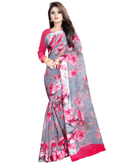 floral bhagalpuri saree with blouse - 16424415 - Very Small Image - 1
