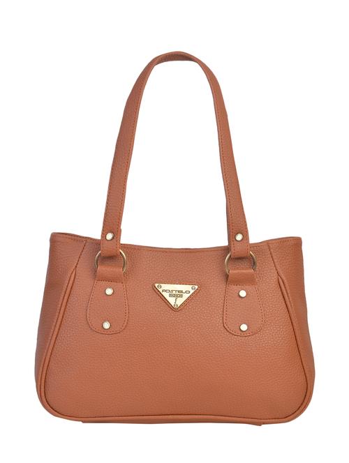 tan leatherette (pu) handbag - 16428283 - Very Small Image - 1