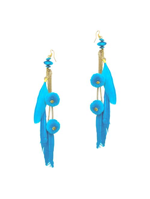 blue metal drop earring - 16428789 - Very Small Image - 1