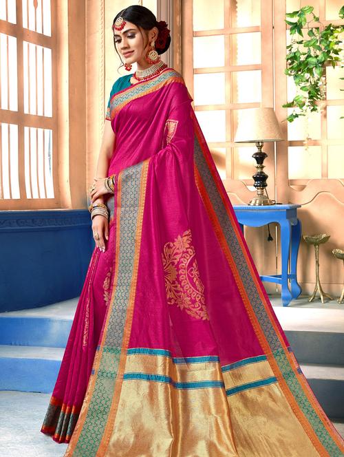self-design bhagalpuri saree with blouse - 16428802 - Very Small Image - 1