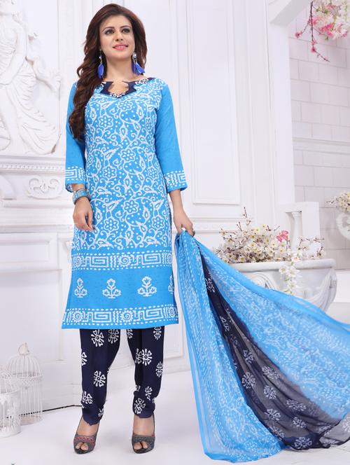 batik printed unstitched salwar suit - 16429223 - Very Small Image - 1