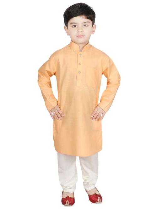 orange silk kurta pyjama set - 16430544 - Very Small Image - 1