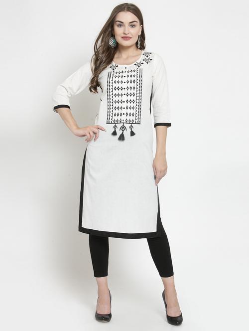 embroidered straight kurta - 16430836 - Very Small Image - 1