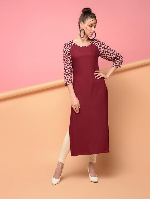 geometrical straight kurta - 16431168 - Very Small Image - 1