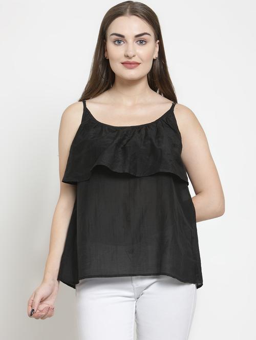 women's layered shoulder strap top - 16431925 - Very Small Image - 1