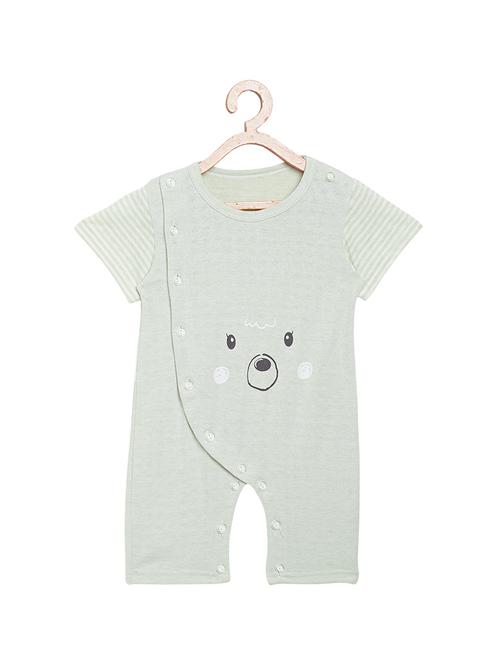 green cotton romper - 16433963 - Very Small Image - 1