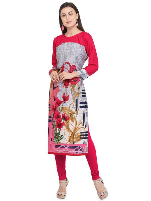 floral straight kurta - 16434287 - Very Small Image - 1