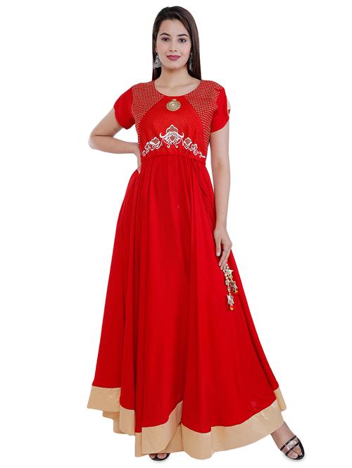 embroidered anarkali kurta - 16435903 - Very Small Image - 1