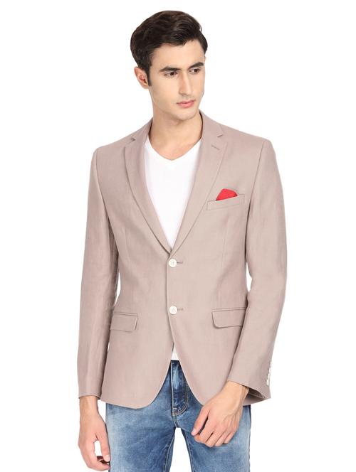 brown solid single breasted blazer - 16436620 - Very Small Image - 1