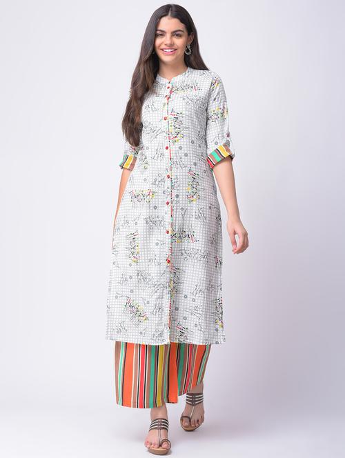 printed kurta palazzo set - 16437031 - Very Small Image - 1