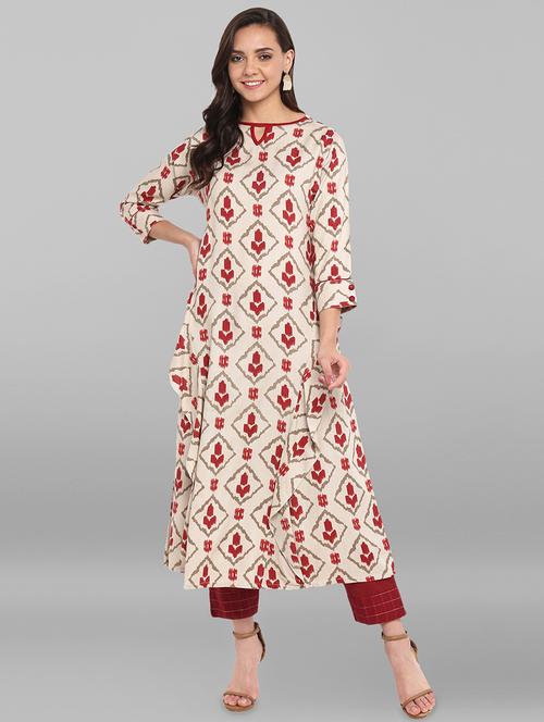 ikat printed a-line kurta - 16438708 - Very Small Image - 1