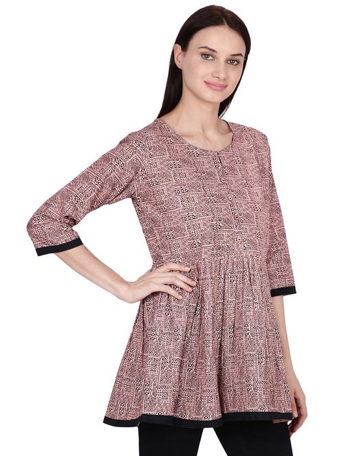 block printed a-line kurti - 16440167 - Very Small Image - 1
