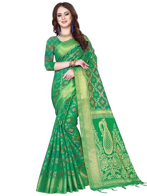 self-design woven saree with blouse - 16443638 - Very Small Image - 1