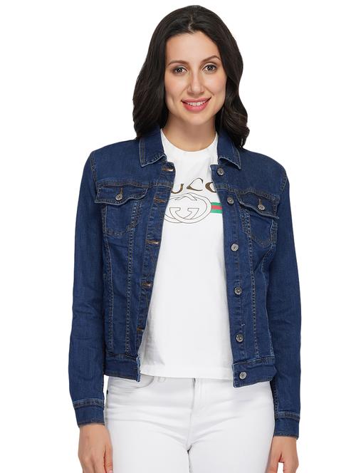 pocket detail solid denim jacket  - 16443861 - Very Small Image - 1