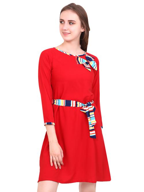 tie knot bow detail a-line dress - 16446969 - Very Small Image - 1