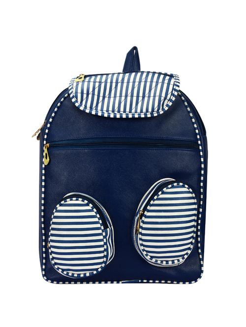 blue leatherette (pu) fashion backpack - 16447287 - Very Small Image - 1