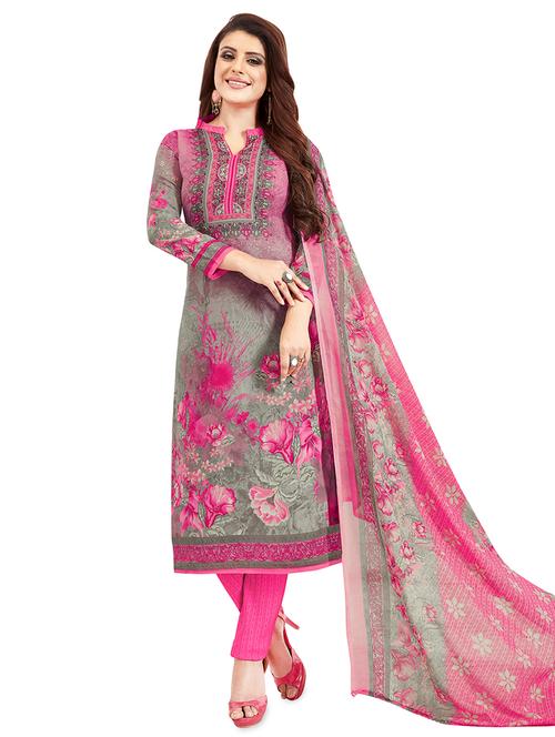 printed unstitched suit - 16448036 - Very Small Image - 1
