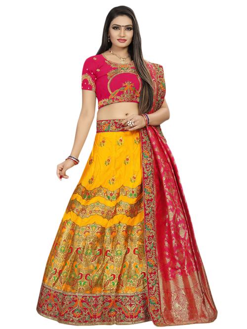 embroidered a-line lehenga - 16450535 - Very Small Image - 1