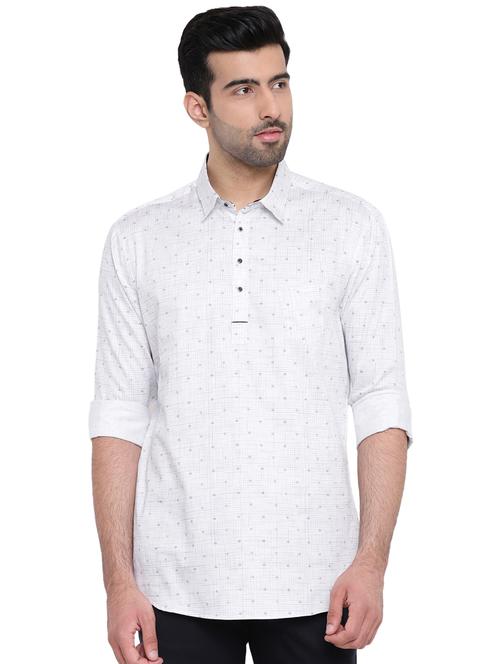 light blue printed short kurta - 16451323 - Very Small Image - 1