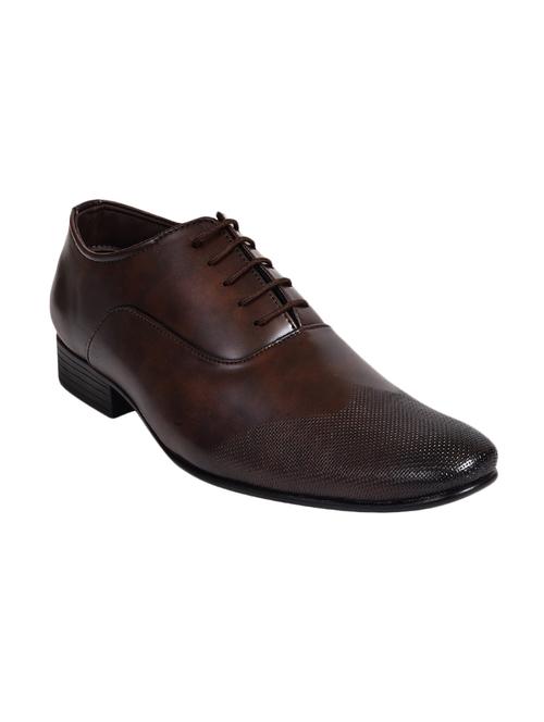 ajanta brown leatherette lace-up oxfords - 16451464 - Very Small Image - 1