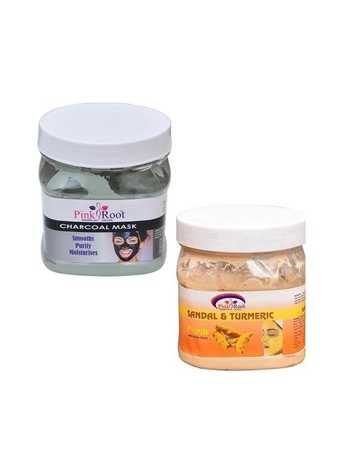 pink root charcoal mask 500gm with sandal mask 500gm - 16451960 - Very Small Image - 1