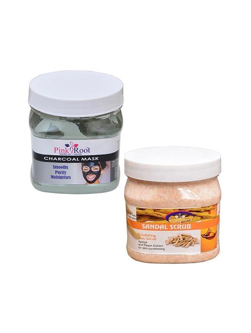 pink root charcoal mask 500gm with sandal scrub 500gm - 16451961 - Very Small Image - 1