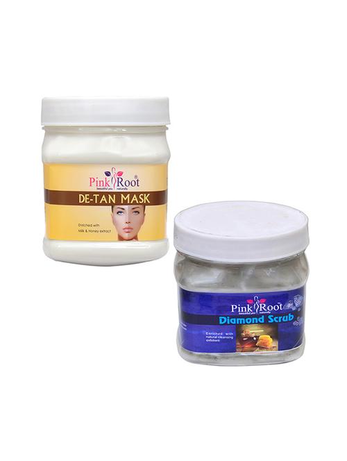 pink root de tan mask 500gm with diamond scrub 500gm - 16452263 - Very Small Image - 1