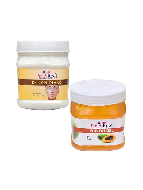 pink root de tan mask 500gm with papaya gel 500gm - 16452282 - Very Small Image - 1