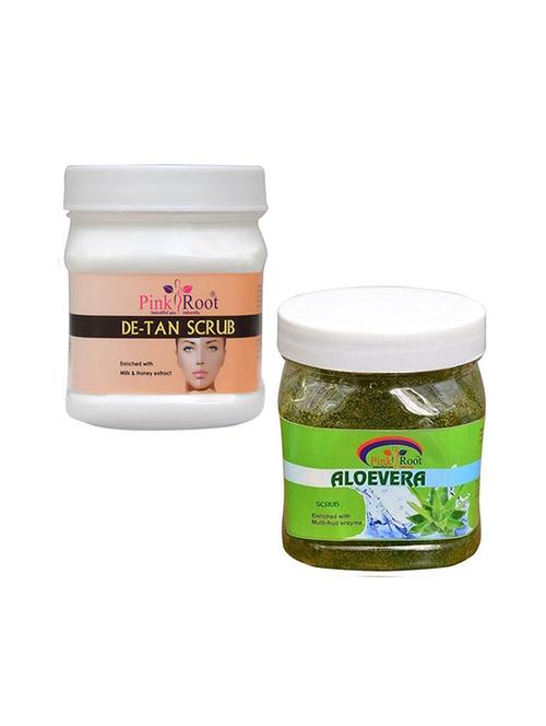 pink root de tan scrub 500gm with aloevera scrub 500gm - 16452297 - Very Small Image - 1
