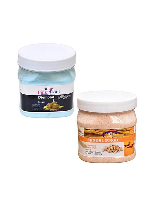 pink root diamond cream 500gm with sandal scrub 500gm - 16452386 - Very Small Image - 1