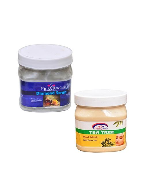 pink root diamond scrub 500gm with tea tree mask 500gm - 16452485 - Very Small Image - 1