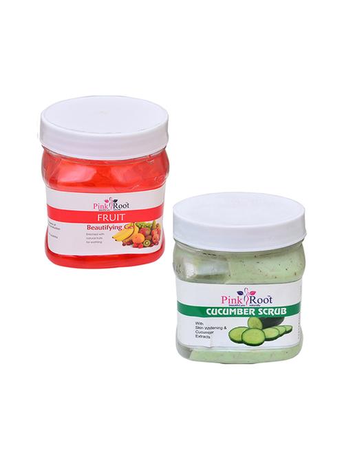 pink root fruit gel 500gm with cucumber scrub 500gm - 16452550 - Very Small Image - 1