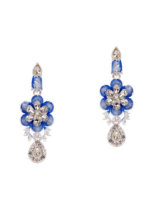 blue brass drop earring - 16454036 - Very Small Image - 1