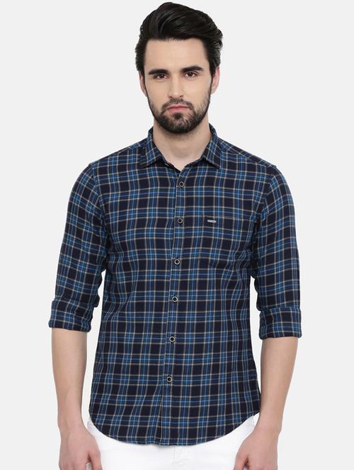 dark blue checkered casual shirt - 16456411 - Very Small Image - 1