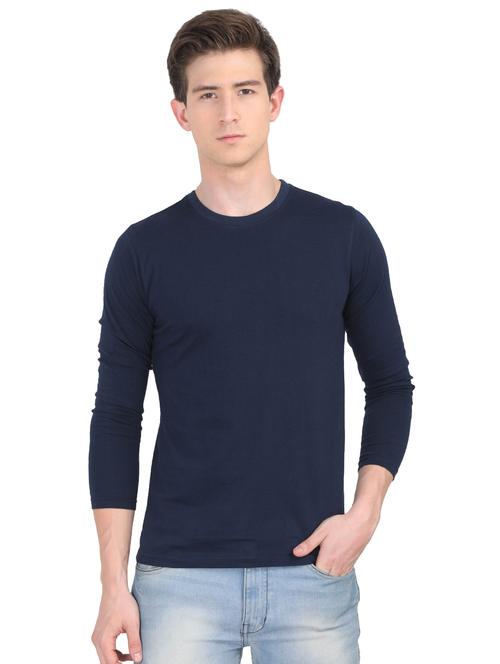 navy blue solid t-shirt - 16456975 - Very Small Image - 1