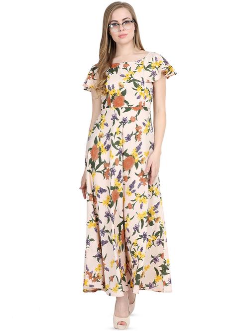 boat neck floral fit & flare dress - 16458290 - Very Small Image - 1