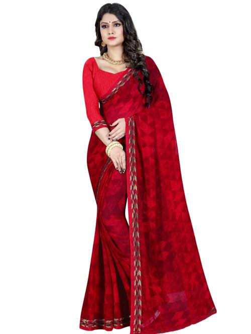 geometrical printed saree with blouse - 16460259 - Very Small Image - 1