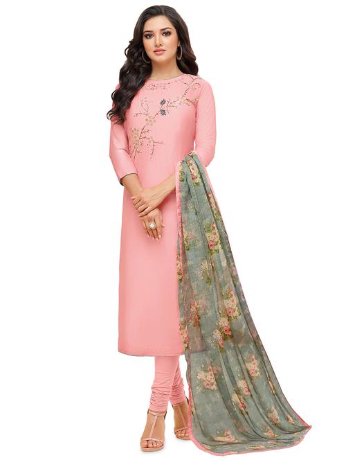embroidered unstitched suit - 16460401 - Very Small Image - 1