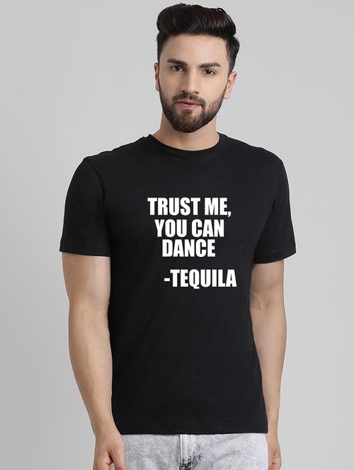 black typographic chest print t-shirt - 16461119 - Very Small Image - 1