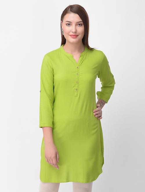 solid straight kurti - 16461671 - Very Small Image - 1