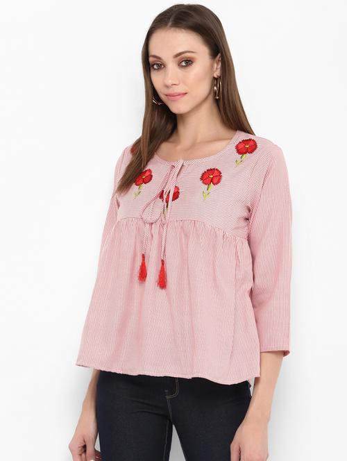 pink cotton regular top - 16463189 - Very Small Image - 1