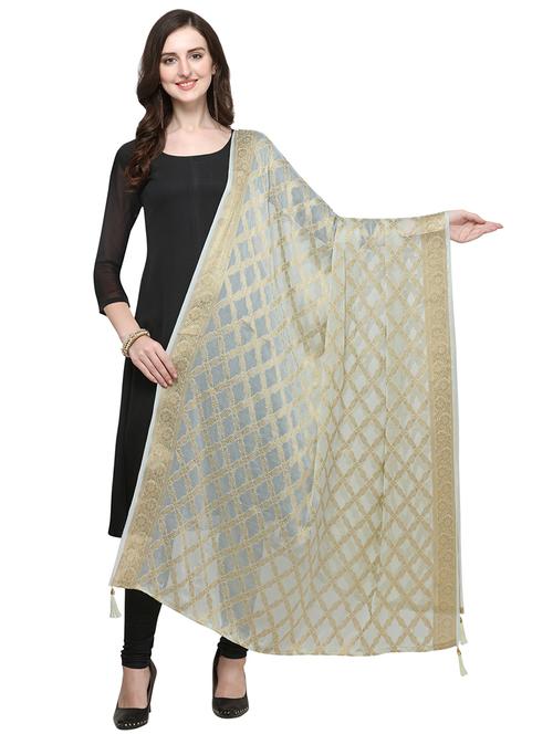pastel banarasi dupatta - 16463235 - Very Small Image - 1