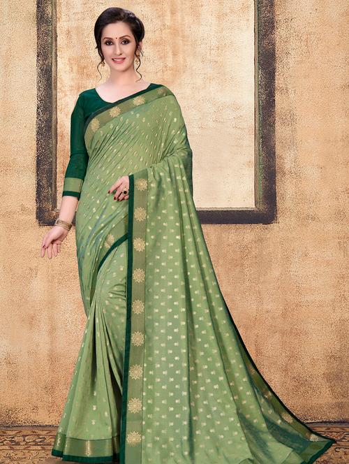 bordered printed saree with blouse - 16463742 - Very Small Image - 1