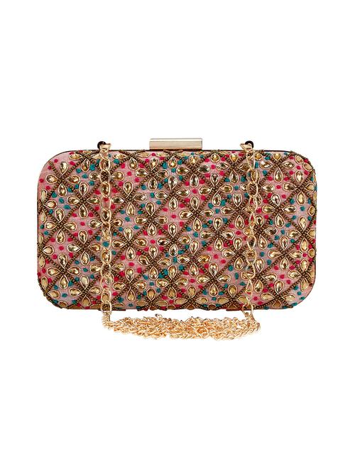  colored faux silk box clutch - 16466023 - Very Small Image - 1