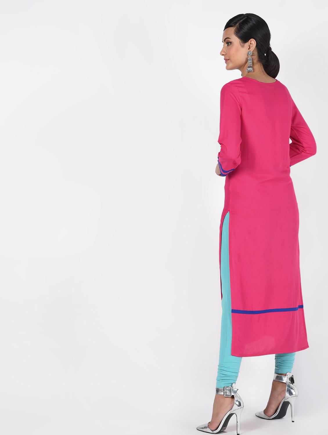 women's straight kurta - 16466302 - Standard Image - 3