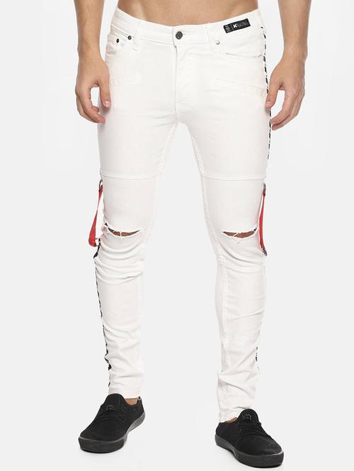 white side tape distressed denim jeans - 16466359 - Very Small Image - 1